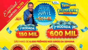 Tele Sena Semanal 16/03/2025: saiba o resultado do 43º sorteio de hoje