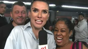 No Bom Dia SP, mulher diz ao vivo que sente saudades do Faustão na Globo