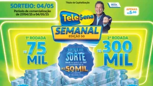 Tele Sena Semanal 04/05/2025: saiba o resultado do 50º sorteio de hoje