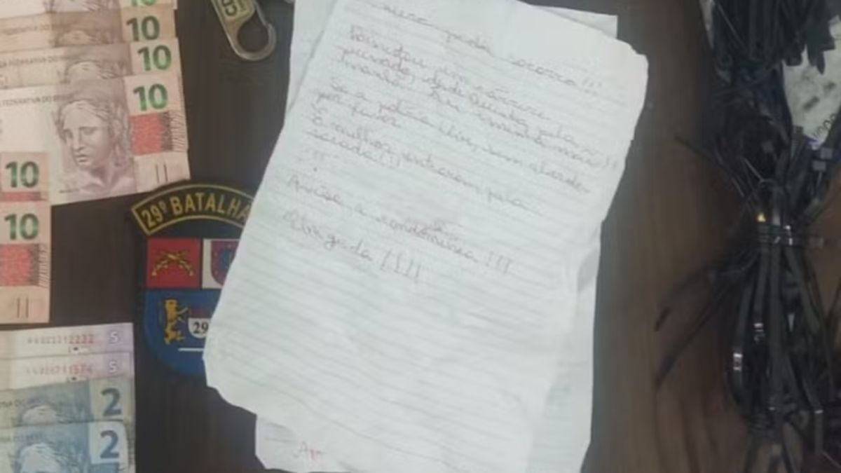 Bilhete de socorro (foto reprodução)