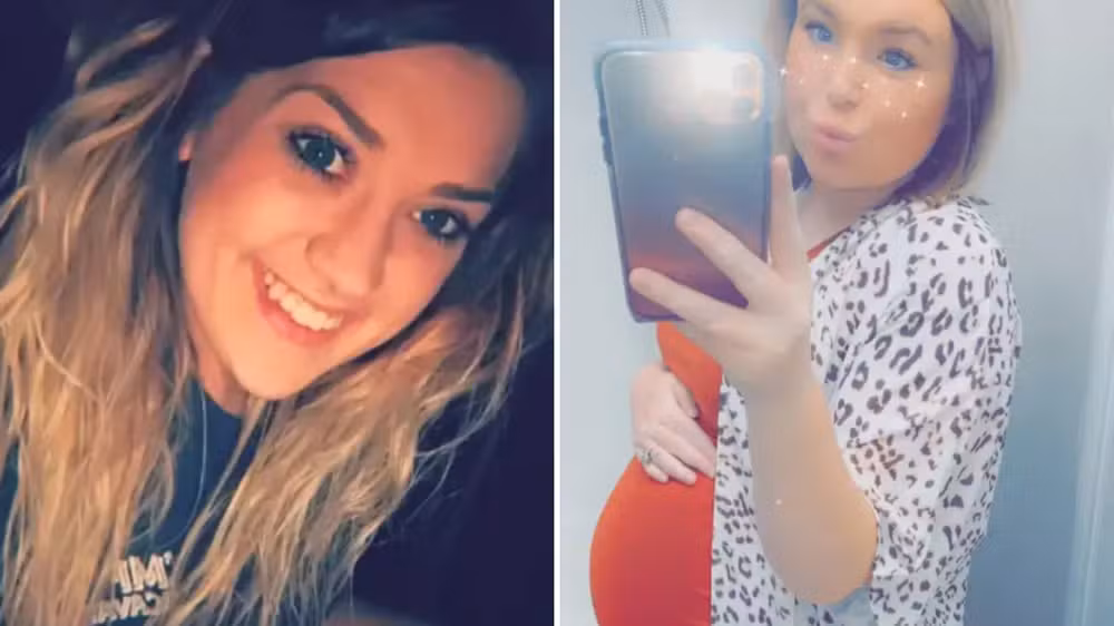 Taylor Parker fingia estar grávida nas redes sociais.
